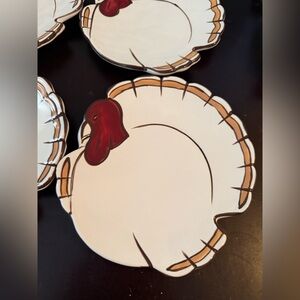 4 Pottery Barn “Gobble” Turkey  6.5” plates. Like new.